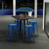 set tavolo alto e 4 sgabelli in metallo stile industrial little italy Misure