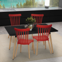Set tavolo da pranzo 120x80cm nero 4 sedie design cucina ristorante bar Genk Acquisto