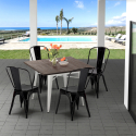 set tavolo quadrato e sedie in metallo legno stile industriale midtown Acquisto
