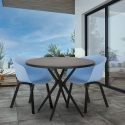 Set tavolo design rotondo 80cm nero 2 sedie Oden Black Modello