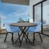 Set tavolo design rotondo 80cm nero 2 sedie Oden Black Modello