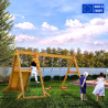 Altalena doppia arrampicata parco giochi da giardino bambini in legno Spider King Vendita