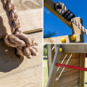 Altalena doppia arrampicata parco giochi da giardino bambini in legno Spider King Caratteristiche