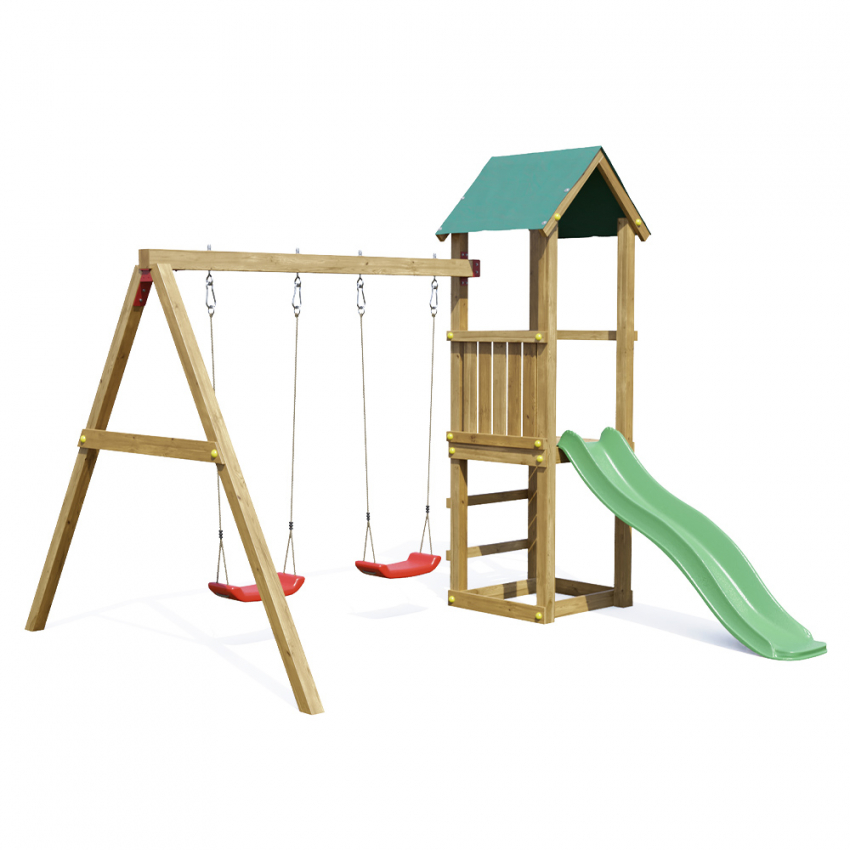 Torretta gioco per esterno con scivolo a tunnel- Torrette Medie per bambini  da giardino/da esterno