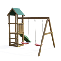 Torretta con scivolo altalena doppia parco giochi da giardino in legno Lucas Catalogo
