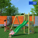 Parco giochi da giardino bambini scivolo doppia altalena arrampicata Funny-3 DS Vendita