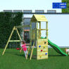 Parco giochi da giardino in legno bambini torretta scivolo altalena doppia Flappi Vendita