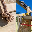 Parco giochi da giardino in legno bambini scivolo altalena Activer Caratteristiche