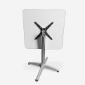 set 2 sedie Lix stile industriale tavolo quadrato acciaio 70x70cm caelum Sconti