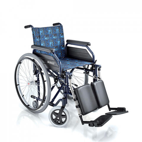 Carrozzina anziani disabili autospinta pieghevole poggiagambe S14 Surace