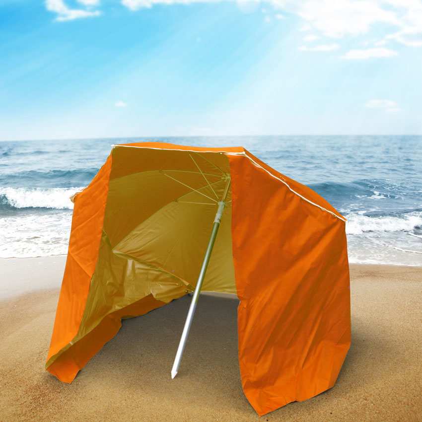 Ombrellone mare portatile molto leggero alluminio spiaggia tenda 160 cm  Piuma