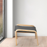 Poggiapiedi pouf design nordico tessuto e gambe in legno Sylt Caratteristiche