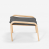 Poggiapiedi pouf design nordico tessuto e gambe in legno Sylt Prezzo