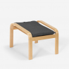 Poggiapiedi pouf design nordico tessuto e gambe in legno Sylt Misure