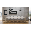 Consolle allungabile 90x42-302cm tavolo sala da pranzo legno bianco Isotta Sconti