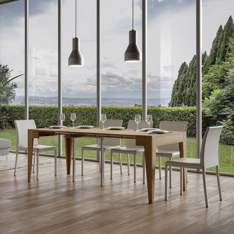 Consolle tavolo allungabile 90x42-302cm sala da pranzo legno Isotta Oak