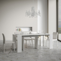 Consolle allungabile 90x42-302cm tavolo legno bianco sala da pranzo Mia Promozione