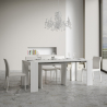 Consolle allungabile 90x42-302cm tavolo legno bianco sala da pranzo Mia Promozione