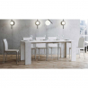 Consolle allungabile 90x42-302cm tavolo cucina sala pranzo bianco Emy Saldi