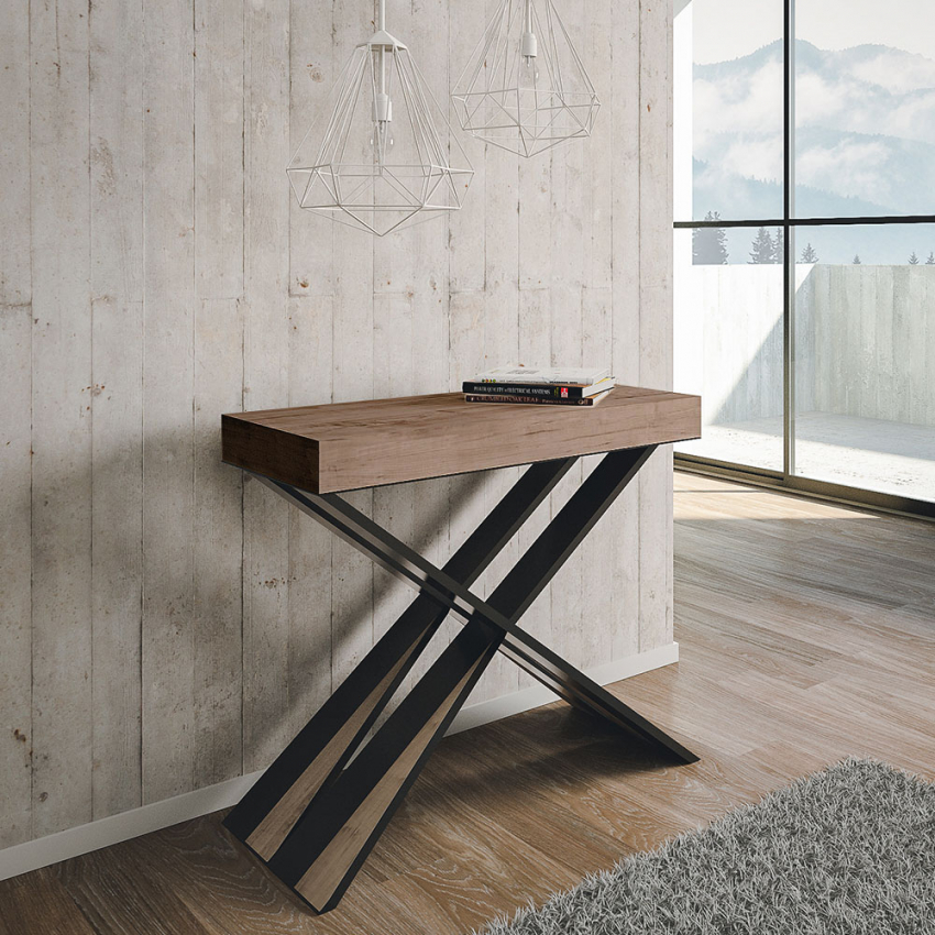 Diago Oak consolle design moderno allungabile 90x40-300cm tavolo da pranzo