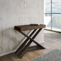 Consolle allungabile 90x40-300cm cm tavolo legno design moderno Diago Noix Promozione