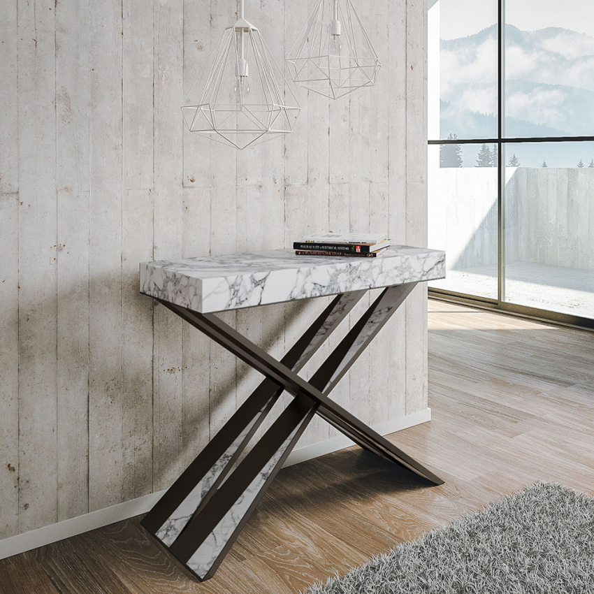 Consolle tavolo da pranzo allungabile 90x40-300cm design marmo Diago Marble Promozione
