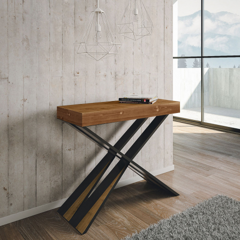 Consolle allungabile 90x40-300cm tavolo legno design moderno Diago Fir