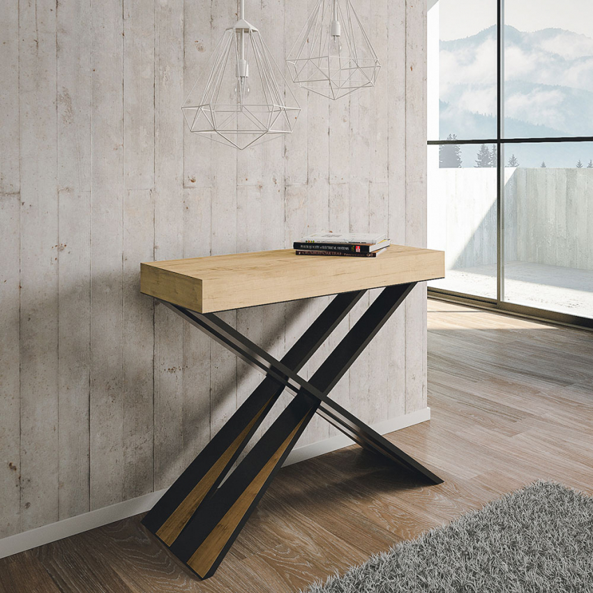 Consolle ingresso allungabile 90x40-300cm tavolo design moderno Diago Nature Promozione