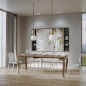 Consolle tavolo classico design allungabile 90x48-308cm legno Olanda Noix Saldi
