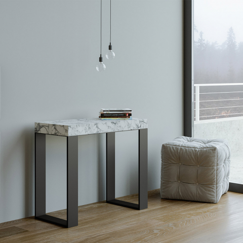 Consolle allungabile 90x40-300cm tavolo design moderno marmo Tecno Marble