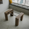 Consolle design allungabile 90x48-204cm tavolo da pranzo legno Basic Small Noix Saldi