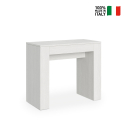 Consolle tavolo da pranzo design allungabile 90x42-302cm legno bianco Modem Vendita