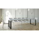 Consolle design bianco moderno allungabile 90x40-300cm tavolo da pranzo Elettra Sconti
