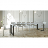 Consolle design bianco moderno allungabile 90x40-300cm tavolo da pranzo Elettra Sconti