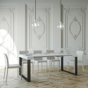 Consolle design bianco moderno allungabile 90x40-300cm tavolo da pranzo Elettra Saldi