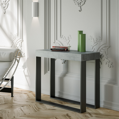 Consolle tavolo allungabile 90x40-300cm grigio moderno Elettra Concrete