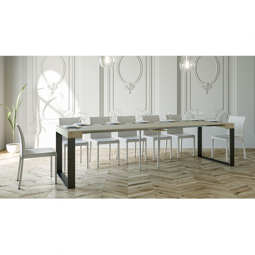 Elettra Nature consolle allungabile 90x40-300cm tavolo sala da pranzo legno