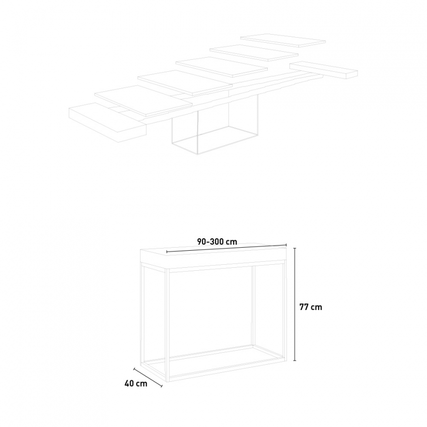 Tavolo Consolle allungabile Nordica Art. Si allunga sino a 300 cm