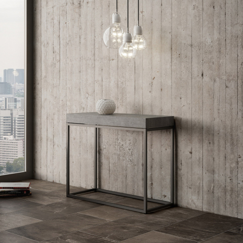 Consolle tavolo design moderno allungabile 90x40-300cm grigio Nordica Concrete