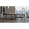 Consolle design moderno allungabile 90x40-300cm tavolo legno Nordica Noix Sconti