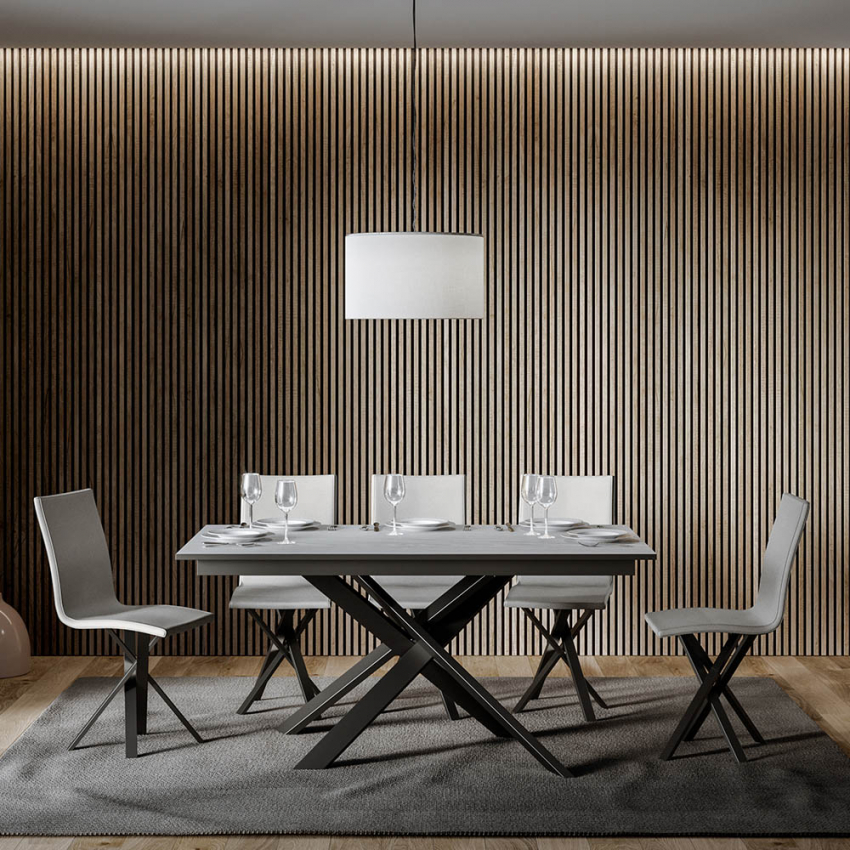 Ganty Long tavolo da pranzo allungabile 90x160-220cm design moderno bianco