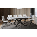 Tavolo da pranzo allungabile 90x160-220cm design moderno marmo Ganty Long Marble Saldi