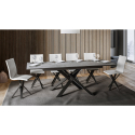 Tavolo da pranzo allungabile grigio 90x160-220cm moderno Ganty Long Concrete Saldi