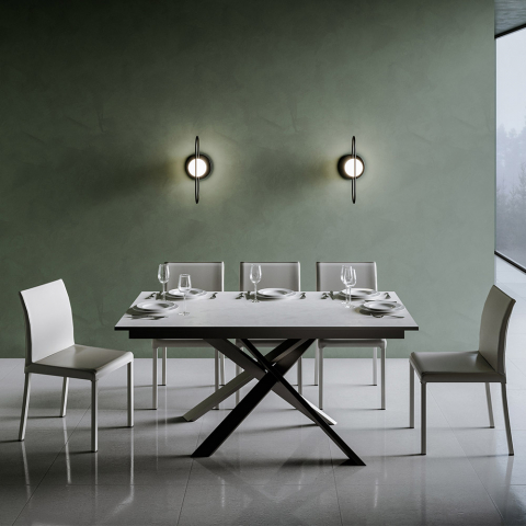 Tavolo allungabile bianco 90x160-220cm cucina sala da pranzo Ganty Long White