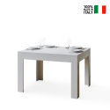 Tavolo sala da pranzo allungabile 90x120-180cm design legno bianco Bibi Vendita