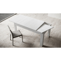 Tavolo sala da pranzo allungabile 90x120-180cm design legno bianco Bibi Sconti