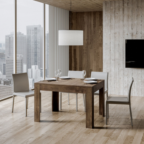 Tavolo da pranzo design allungabile 90x120-180cm legno moderno Bibi Wood Promozione