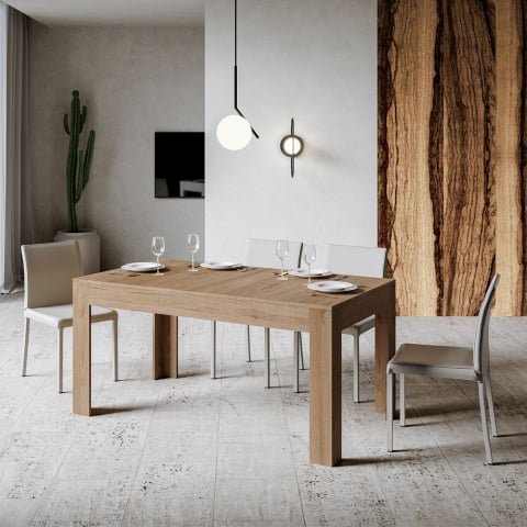 Tavolo da pranzo 90x160-220cm moderno allungabile legno Bibi Long Oak