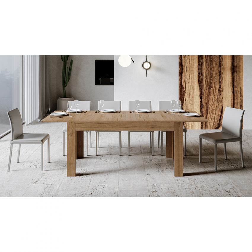 Bibi Mix BQ tavolo cucina moderno allungabile 90x160-220cm legno bianco