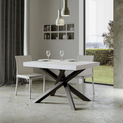 Tavolo da pranzo allungabile 90x130-234cm design moderno bianco Volantis